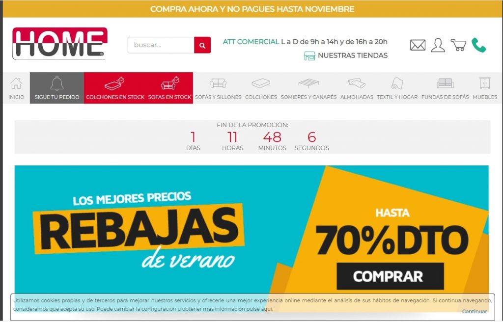 sitio ecommerce colchones