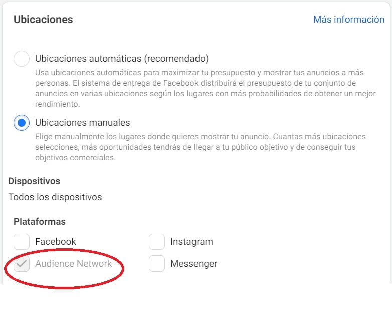 audience network facebook - plataformas de ubicaciones