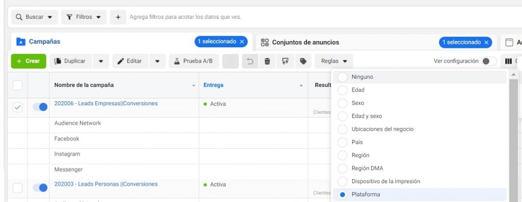 audience network facebook - administrador de anucios